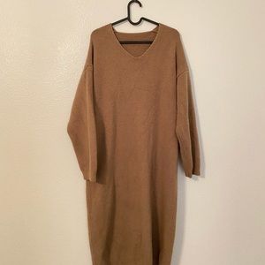 V neck Knit Korean Dress
